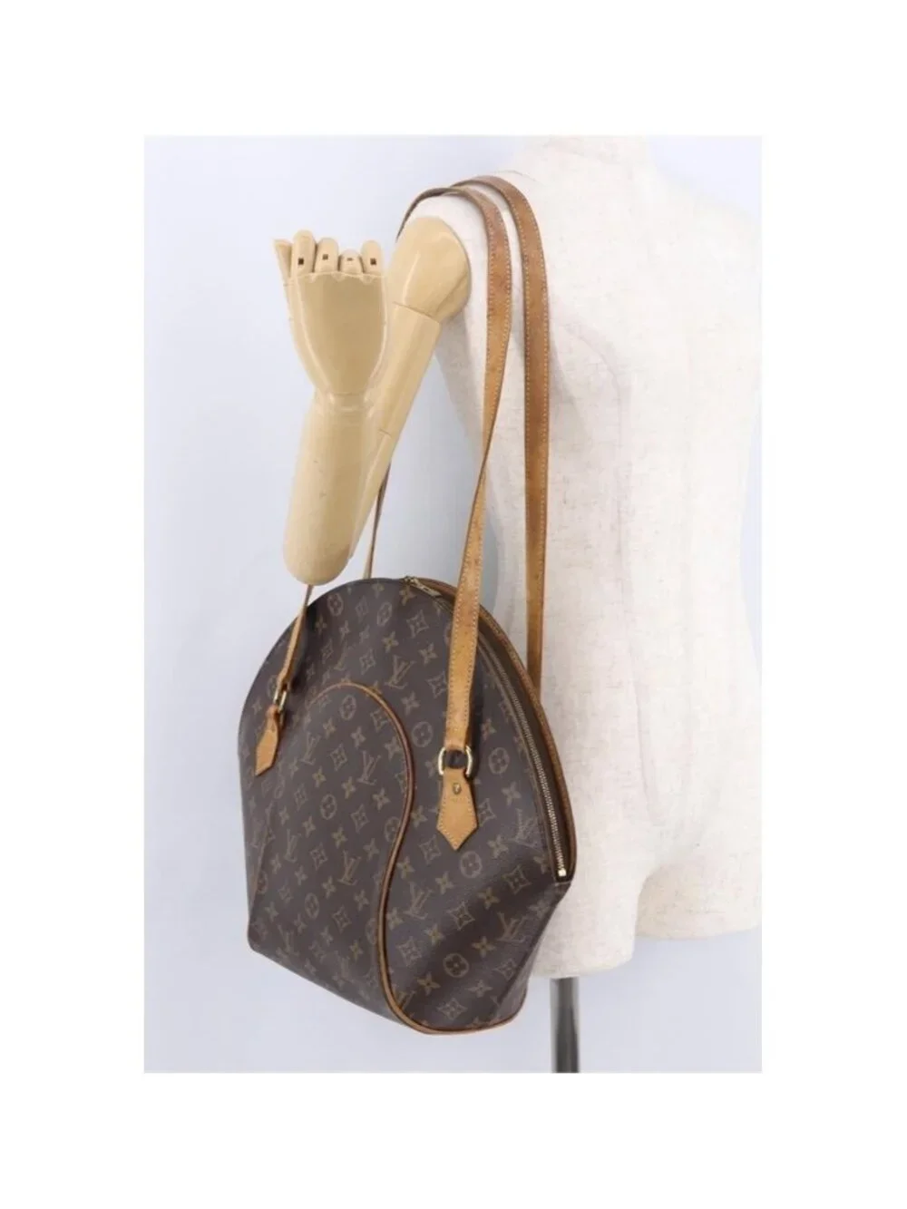 Authentic LOUIS VUITTON Monogram Ellipse Shopping Shoulder Bag M51128 LV
